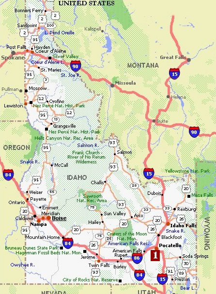 Us Map Idaho