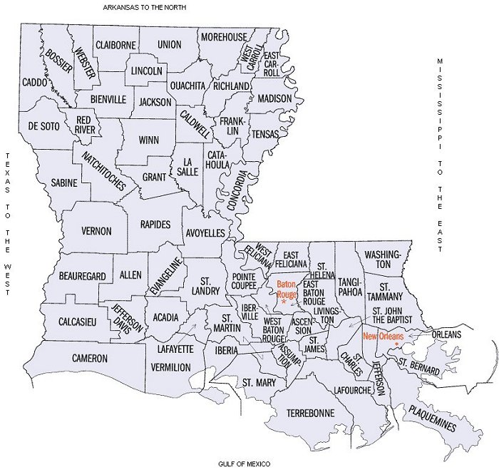 louisiana parish map